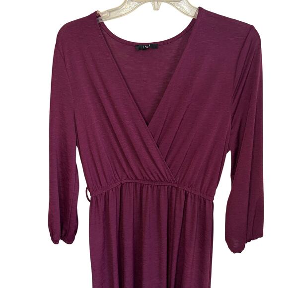 Iris Maroon Red Maxi Semi-Formal Long Dress Size 1X Maxi V-Neck Stretch XL - Picture 3 of 9